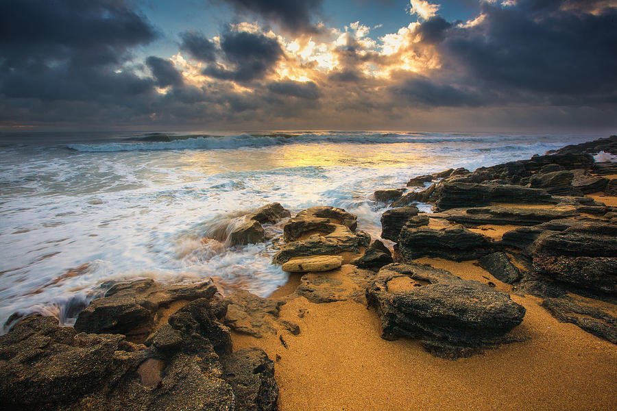 Scenery of a beach before the storm